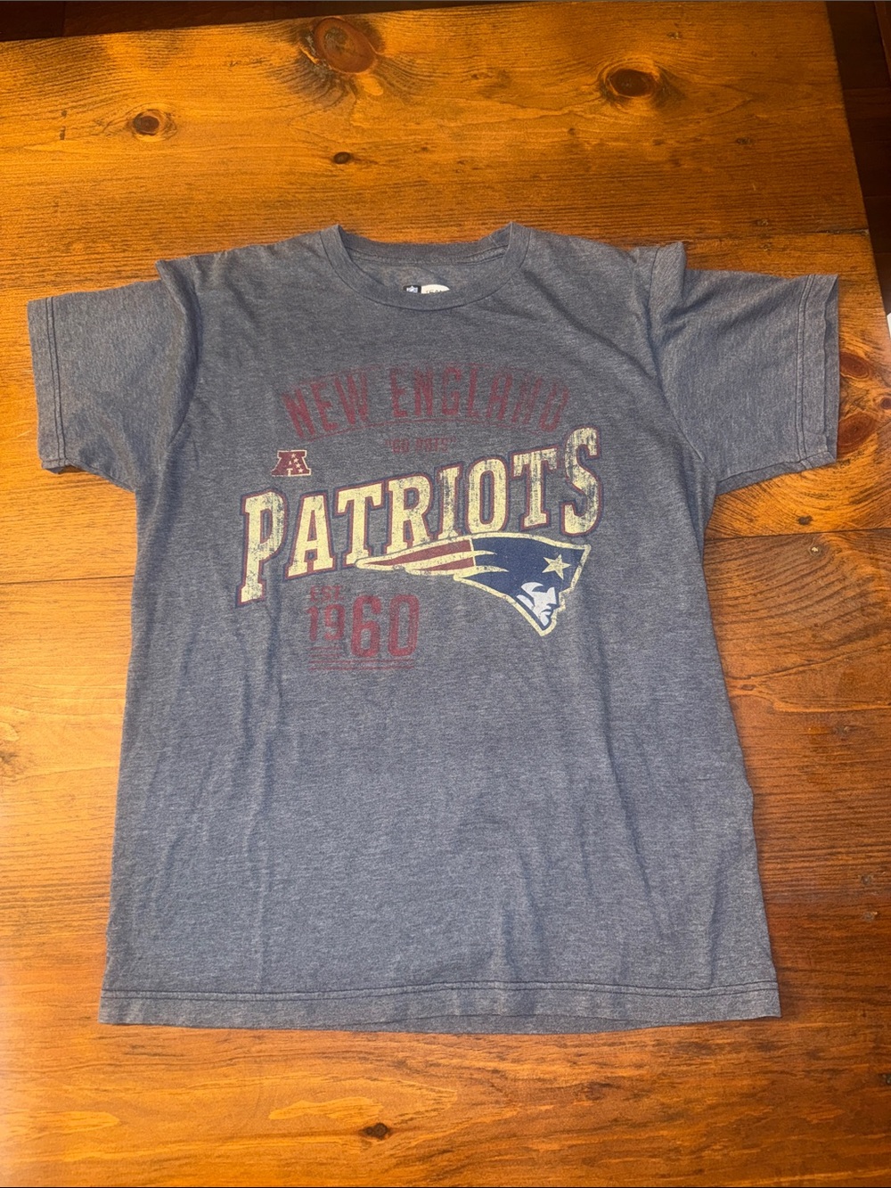 NFL Blue Heather New England Patriots Graphic Tee